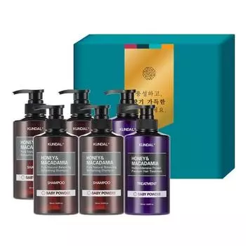 Праздничный подарочный набор Kundal Hair 6 со вкусом детской присыпки, 1 комплект, набор популярной корейской косметики