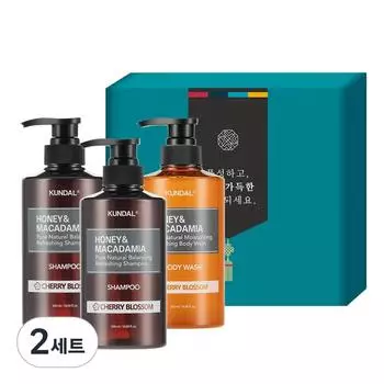 Праздничный подарочный набор Kundal Hair Body 3 D Cherry Blas Thumb, 2 комплекта, набор популярной корейской косметики