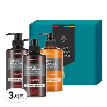 Праздничный подарочный набор Kundal Hair Body 3 D Cherry Blas Thumb, 3 набора, набор популярной корейской косметики