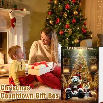 Праздничный рождественский адвент-календарь Рождественский адвент-календарь Коллекционный 2D забавный набор животных Памятный коллекционный домашний декор One Size