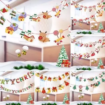 Праздничный рождественский подвесной баннер Рождественская вечеринка Санта-Клаус носок с изображением лося Santa Claus