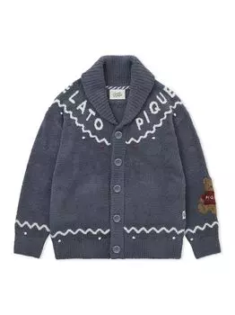 ПРАЗДНИЧНЫЙ УНИСЕКС скандинавский кардиган-шаль PUNT245170 NVY [мороженое пике] тёмно-синий