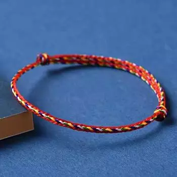 Праздник Драконьих Лодок Цветной Веревочный Браслет Наручная Цепочка для Младенцев и Малышей Пять Цветов Удачи Ручная Работа Плетеный Ножной Браслет Браслет на Ногу для Мужчин и Женщин для Пары [Foot rope] 8 to 10 years old fine