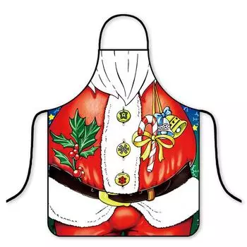 Праздник мультфильм Санта-Клаус Водонепроницаемый Фартук Корейская мода Кухня Бытовая Водонепроницаемый Горшок Магазин Талия 45x56cm