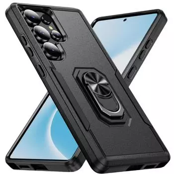 Precise Cutouts Bracket Fashion Case for Samsung Galaxy S24 Ultra Plus FE 5G Cases for Galaxy S24 FE чёрный