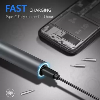 Precision Electric Screwdriver Set with 40 Magnetic Drill Bits 3.7V Type-C Rechargeable Screw Driver Tool Torque 0.3N.m for DIY