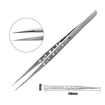 Precision Industrial Tweezers Magnetic Anti-static Stainless Steel Tweezers Set For Electronics Soldering Maintenance Hand Tools 01 straight