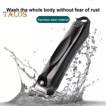 Прецизионные кусачки для ногтей с большим отверстием, острые пропилы, нож для ногтей с защитой от брызг, портативный профессиональный триммер для твердых ногтей и ногтей на ногах из нержавеющей стали A шампанского