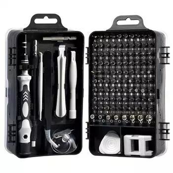 Precision Screwdriver 115 In 1 Set Magnetic Mini Screw Nuts Bits WEEKS Multifunction Household Repair Tools Kit Watch Glasses чёрный