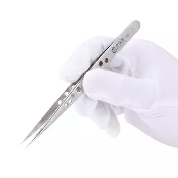 Precision Stainless Steel Tweezers Anti-static Curved Straight Tip Industrial Forceps Mobile Phone Repair Hand Tools Sets