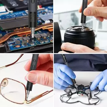 Прецизионная электрическая отвертка 50 в 1 Магнитная крестовая отвертка со светодиодной подсветкой Профессиональный ручной инструмент для ремонта iPhone ПК