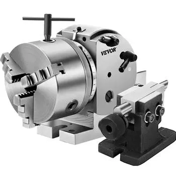 Прецизионная делительная головка VEVOR, полууниверсальная делительная головка 4 дюйма 5 дюймов с задней бабкой и патроном для сверления, фрезерования, шлифования