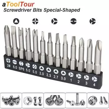 Прецизионная треугольная отвертка YU с магнитным наконечником 1/4 дюйма, внутренняя крестовая отвертка с тремя точками, защитный наконечник для электродрели