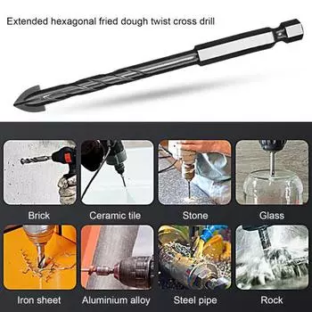 Прецизионное сверло высокой твердости, износостойкое, удлиненное спиральное крестовое сверло с шестигранной головкой для домашнего использования 6mm