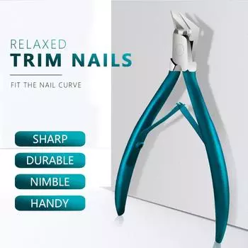 Прецизионные профессиональные ножницы для ногтей — сверхострые и прочные стальные толстые ногти для удобного захвата, идеально подходят для домашнего маникюра и ухода за ногами 1 синий