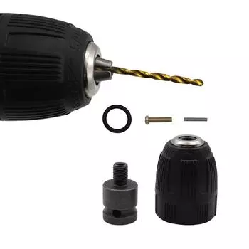 Прецизионный патрон для бесключевой дрели 0,8-10 мм, переходник с резьбой 3/8 - 24UNF, быстросменный адаптер, хвостовик, шестигранник 1/4 дюйма