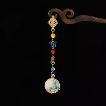 Предисловие к Павильону Орхидей Китайский стиль Чонсам Застежка-пуговица Подвеска с цветочной бахромой Изысканные ретро аксессуары для ханьфу для женщин