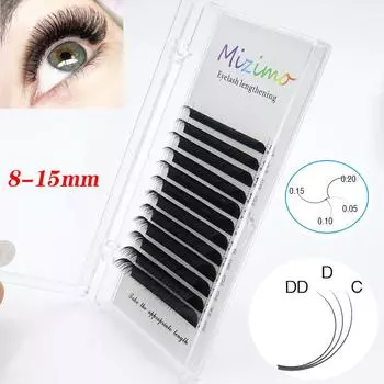 (Предложение) Черные одинарные привитые накладные ресницы, натуральные, мягкие, удлиненные, цветущие, инструмент для макияжа глаз 8-15mm--0.05mm--C