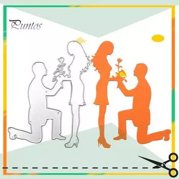 Предложение руки и сердца Вырубные штампы Скрапбукинг DIY Альбом Бумажные открытки Тиснение Трафареты серебряный