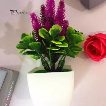 предметы домашнего обихода 1 шт., искусственный цветок, трава, бонсай в горшке, гостиная, офис, сад, стол розовый