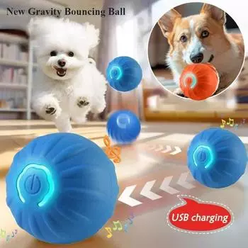предметы снабжения. Игрушки для кошек Электронные кошки Интерактивная прыгающая игрушка Активность Smarts Автоматическая собака Подарок USB День рождения щенок питомец Мяч для дома XS синий