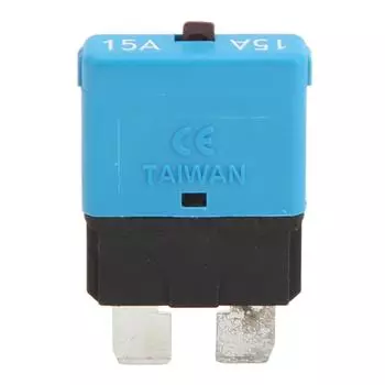 Предохранитель 15A 5.2mm Pin ручной сброс 28VDC термостойкий синий автомобильный предохранитель от перегрузки по току для