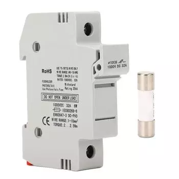 Предохранитель автоматический выключатель 1P 32A 1000V DC переключатель с 10x38mm 15A PV предохранитель для защиты