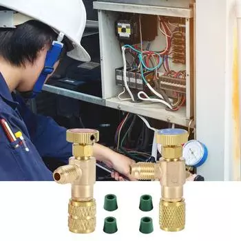 Предохранительный клапан хладагента для кондиционера R410A, переходник 1/4, ремонт холодильного оборудования и инструменты для холодильного оборудования FluorideR22 красный