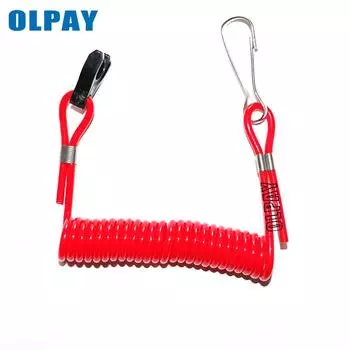 Предохранительный трос аварийного выключателя для подвесного мотора Mercury Tohatsu красный