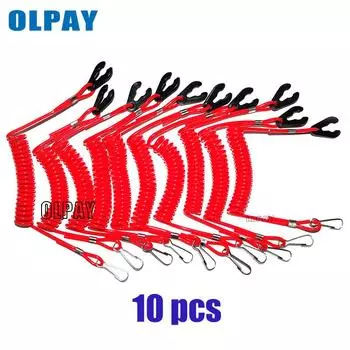 Предохранительный выключатель остановки 10 штук для лодочного двигателя Yamaha, выключатель остановки для подвесного мотора Hidea Parsun Hangkai белый