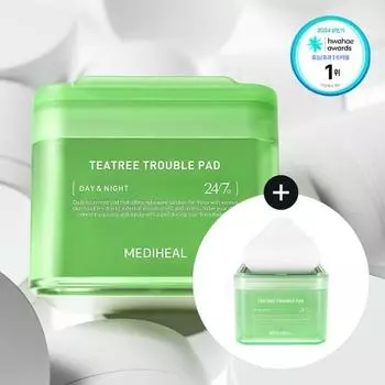 Предоставляется 100+ 100 подушечек с маслом чайного дерева Mediheal Tea tree 100+100 sheets