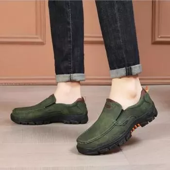 Предпочтительные походные ботинки 2025 года большого размера, популярные, дышащие, нескользящие, с толстой подошвой, мужские кожаные ботинки, осень, новые, универсальные 39