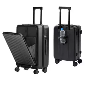 Представленный компанией Hiruobi чемодан для переноски, размер S, ночь Большая вместимость 36 л. Передний открытый порт USB. Включает замок TSA. Подстаканник. Легкий и прочный чемодан.