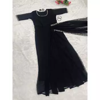 Представляем новое трендовое платье-сари с вышитым кружевом L