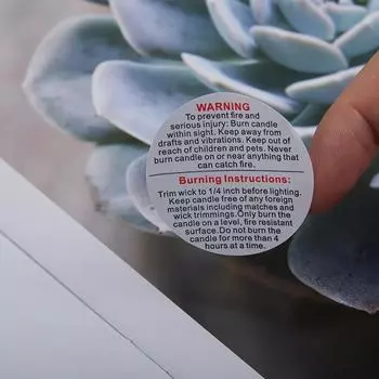 Предупреждающая этикетка для свечи 500 шт./рулон 3,8 см наклейка на банку для свечей