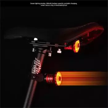 Предупреждающая лампа для горного велосипеда, умный датчик, стоп-сигнал, задний фонарь, аккумуляторная USB-подсветка для велосипеда, ночной велосипедный фонарь