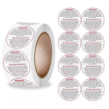 Предупреждающая наклейка на катушку свечи, этикетка на дно металлического контейнера, самодельные ароматические свечи с логотипом, наклейка с надписью «Свеча» для украшения дома A2.5CM