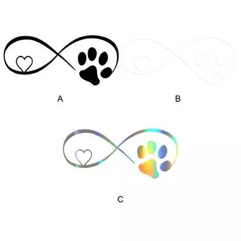 Предупреждающие наклейки на автомобиль для вождения в ночное время и любителей домашних животных Водонепроницаемые наклейки Собака Кошка Лапа Универсальные