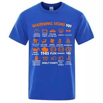 Предупреждающие знаки 101 забавные футболки с принтом мужские топы для начинающих водителей дышащая хлопковая свободная футболка с короткими рукавами большого размера XS