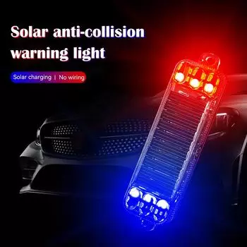 Предупреждающий мигающий свет на солнечной батарее для мотоцикла, система стробоскопической сигнализации, светодиодная имитация света, поддельный противоугонный фонарь, задний фонарь белый