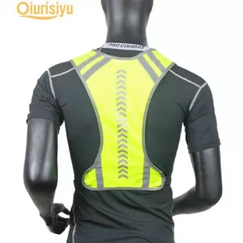 Предупреждающий ночной бег, велосипедный безопасный светоотражающий жилет с высокой видимостью, куртка флуоресцентный желтый