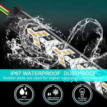 Предупреждающий сигнал падения, полоса дальнего света, стробоскоп, стоп-сигналы, комплект задних фонарей, простая установка, светодиодная стрелка для грузовика, полоса для фонарей на заднюю дверь 100cm A