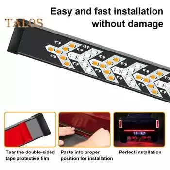 Предупреждающий сигнал падения, полоса дальнего света, стробоскоп, стоп-сигналы, комплект задних фонарей, простая установка, светодиодная стрелка для грузовика, полоса для фонарей на заднюю дверь 100cm A