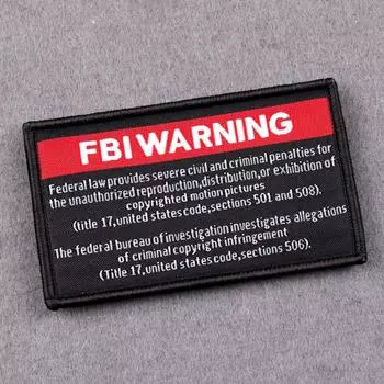 ПРЕДУПРЕЖДЕНИЕ ФБР Нашивки для одежды Нашивки с крючками и петлями Нашивки для одежды Тканые нашивки Нашивки для одежды Наклейки Значки