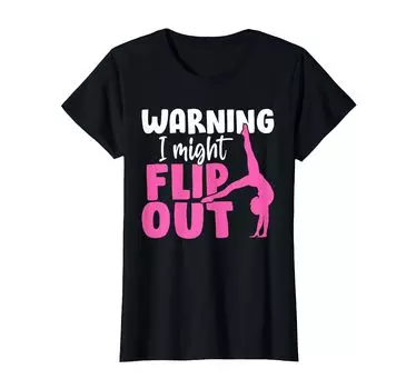 Предупреждение: я могу выпасть из футболки для гимнастики на бревне чёрный