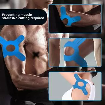 Предварительно нарезанная кинезиологическая лента, клейкая хлопковая спортивная лента для поддержки мышц, водонепроницаемая эластичная спортивная лента для облегчения боли в коленном и лучезапястном суставах