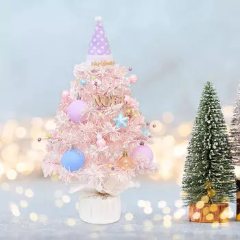 Предварительно освещенная настольная рождественская елка, настольное украшение, музыкальная шкатулка с подсветкой, мини для