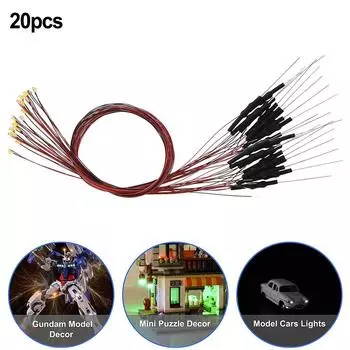 Предварительно смонтированный золотисто-белый светодиодный светильник 0805, набор из 20 шт. 12 В - 18 В