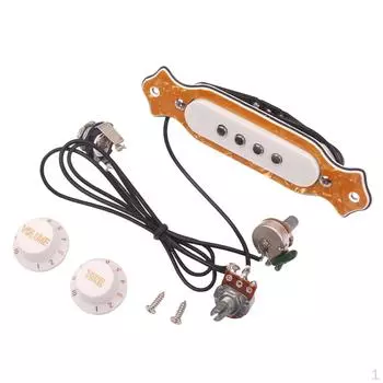 Предварительно струнная электрическая гитара в коробке для сигар с магнитным звукоснимателем с громкостью и