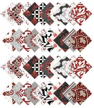 Предварительно вырезанная 5-дюймовая хлопчатобумажная ткань с принтом, квадраты для квилтинга, очаровательный набор, сделай сам, лоскутное шитье, ремесло- 5x5inches красный